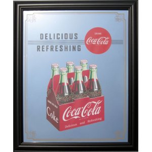 画像1: 鏡 コカコーラ Coca-Cola パブミラー(6 Bottle Pac/ビッグサイズ)