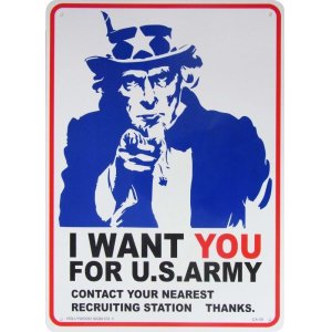看板/プラサインボード アメリカ陸軍に君が必要だ(アンクルサム) I Want You for U.S.Army