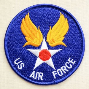 画像1: ミリタリーワッペン US Air Force エアフォース(ブルー/ラウンド) *メール便可