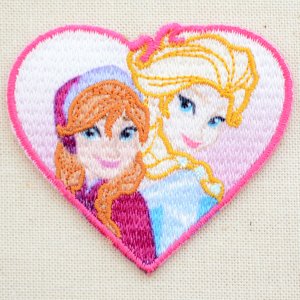 画像1: ワッペン ディズニー アナと雪の女王(アナ&エルサ/ハート) *メール便可
