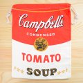 アメリカンロゴ巾着袋(L) キャンベルトマトスープ Campbell's *メール便可