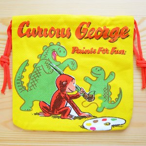 画像1: アメリカンキャラ巾着袋(S) おさるのジョージ Curious George *メール便可