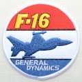 ミリタリーワッペン F-16 General Dynamics 戦闘機 アメリカ空軍 ラウンド *メール便可