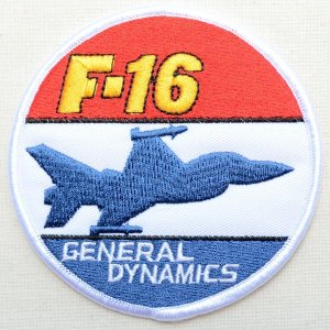 画像1: ミリタリーワッペン F-16 General Dynamics 戦闘機 アメリカ空軍 ラウンド *メール便可