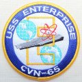 ミリタリーワッペン USS Enterprise CVN-65 戦艦 アメリカ海軍 ラウンド *メール便可