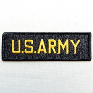 画像1: ミリタリーワッペン U.S.Army Tab ブラック アーミー アメリカ陸軍 *メール便可