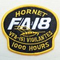 ミリタリーワッペン F/A-18 Hornet VFA-151 Vigilantes アメリカ海軍 ブラック *メール便可