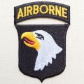 ミリタリーワッペン Airborne エアボーン イーグル エンブレム ブラック/ホワイト *メール便可