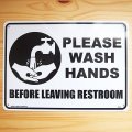 看板/プラサインボード トイレの後は手を洗いましょう Please Wash Hands