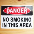 看板/プラサインボード 危険ここは禁煙 Danger No Smoking In This Area