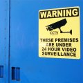 看板/プラサインボード ラージサイズ 24時間監視中 Warning/24 Hour Video Surveillance