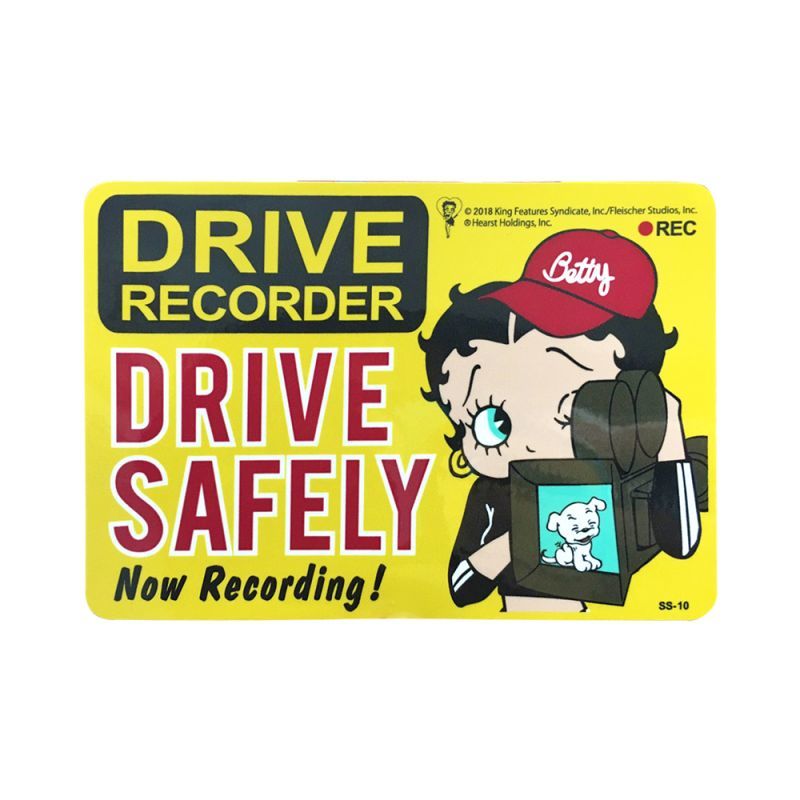 Sign Sticker サインステッカー Drive Safely ドライブレコーダー搭載 アメリカ雑貨 家具 看板 コカコーラグッズ通販 レイジーストア