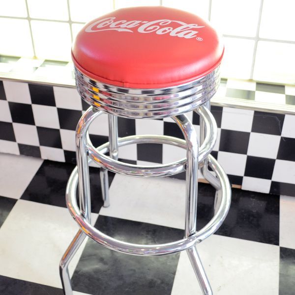 [Coca-Cola] Hi-Stool / [コカコーラ] ハイスツール ロゴ入り椅子