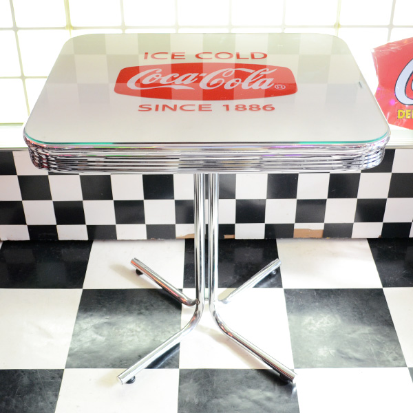 [Coca-Cola] S-Table With Glass Top / [コカコーラ] Sテーブル ウィズ グラストップ 机 家具