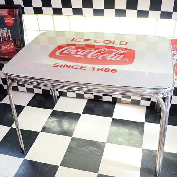 [Coca-Cola] Diner-Table With Glass Top / [コカコーラ] ダイナーテーブル ウィズ グラストップ 机 家具
