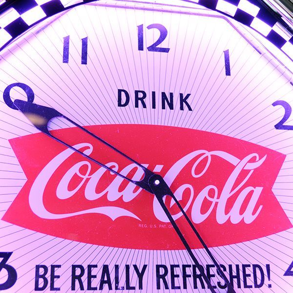 [Coca-Cola] Neon Clock / [コカ・コーラ] ネオンクロック ロゴ入り壁掛け時計