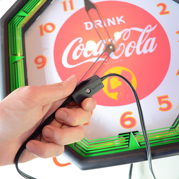 [Coca-Cola] Neon Clock / [コカ・コーラ] ネオンクロック ロゴ入り壁掛け時計 アメリカン