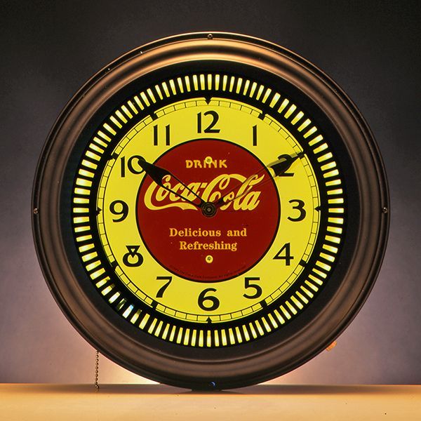 送料無料 壁掛け時計 Coca Cola コカコーラ ラウンドネオンクロック ドリンク アメリカ雑貨 家具 看板 コカコーラグッズ通販 レイジーストア