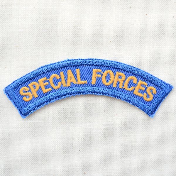 ミリタリーワッペン Special Forces アメリカ陸軍 ブルー 扇形 *メール便可