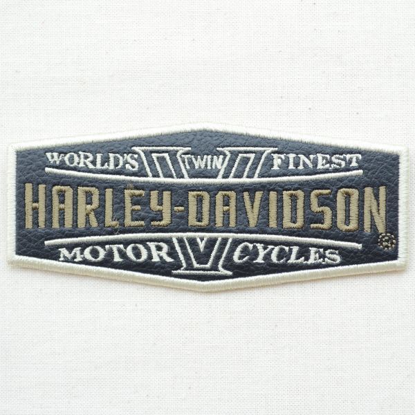 レザーロゴワッペン Harley Davidson ハーレーダビッドソン バイク 糊なし メール便可 アメリカ雑貨 家具 看板 コカコーラグッズ通販 レイジーストア