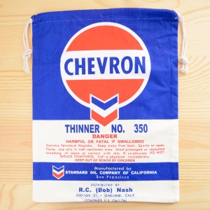 画像: アメリカンロゴ巾着袋(L) シェブロンオイル Chevron Oil *メール便可