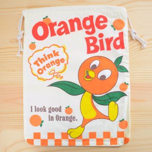 画像: アメリカンロゴ巾着袋(L) オレンジバード Orange Bird *メール便可