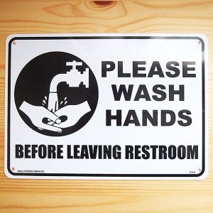 画像: 看板/プラサインボード トイレの後は手を洗いましょう Please Wash Hands