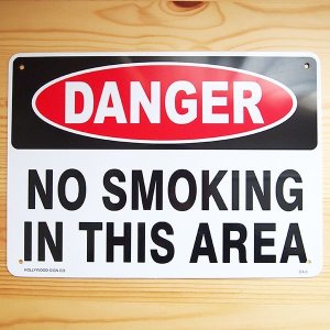 画像: 看板/プラサインボード 危険ここは禁煙 Danger No Smoking In This Area