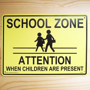 画像: 看板/プラサインボード スクールゾーン(通学路) School Zone