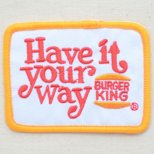 画像1: ロゴワッペン バーガーキング Burger King(レクタングル) *メール便可