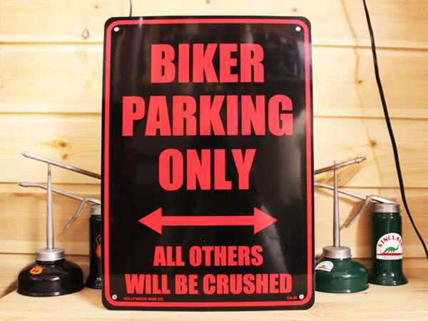 看板/プラサインボード バイカー専用駐車場 Biker Parking Only