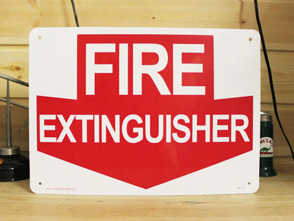 看板/プラサインボード 消火栓はここです Fire Extinguisher