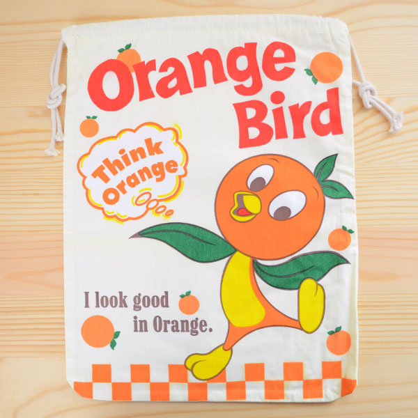 画像1: アメリカンロゴ巾着袋(L) オレンジバード Orange Bird *メール便可
