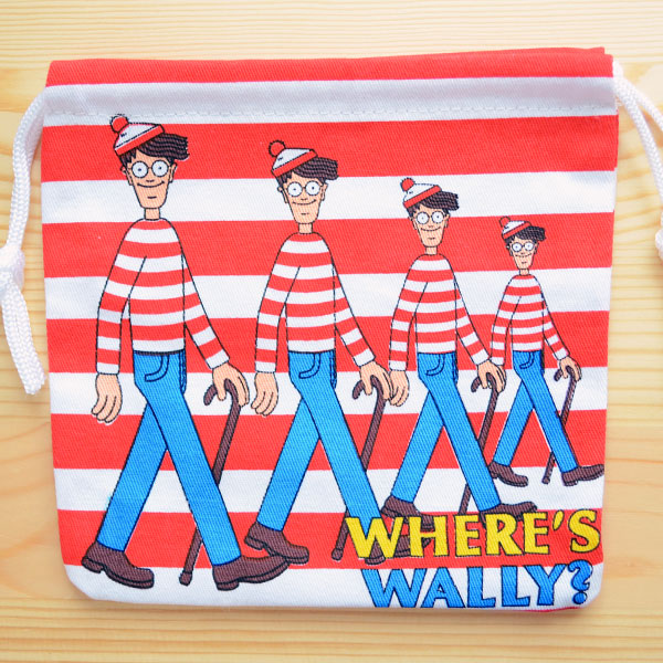 画像1: アメリカンキャラ巾着袋(S) ウォーリーをさがせ Wally *メール便可