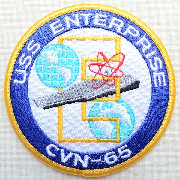 画像1: ミリタリーワッペン USS Enterprise CVN-65 戦艦 アメリカ海軍 ラウンド *メール便可