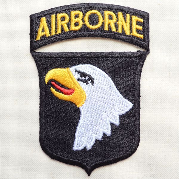 画像1: ミリタリーワッペン Airborne エアボーン イーグル エンブレム ブラック/ホワイト *メール便可