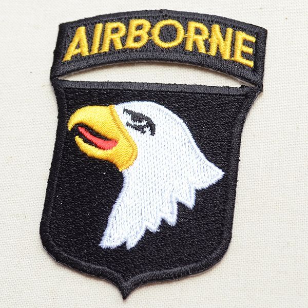 画像2: ミリタリーワッペン Airborne エアボーン イーグル エンブレム ブラック/ホワイト *メール便可