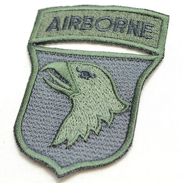 画像2: ミリタリーワッペン Airborne エアボーン イーグル エンブレム OD カーキ/ブラック *メール便可