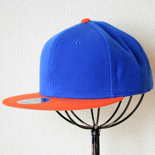 画像1: 帽子/キャップ オットー Otto フラットバイザー ウールブレンド(オレンジ×ロイヤルブルー)
