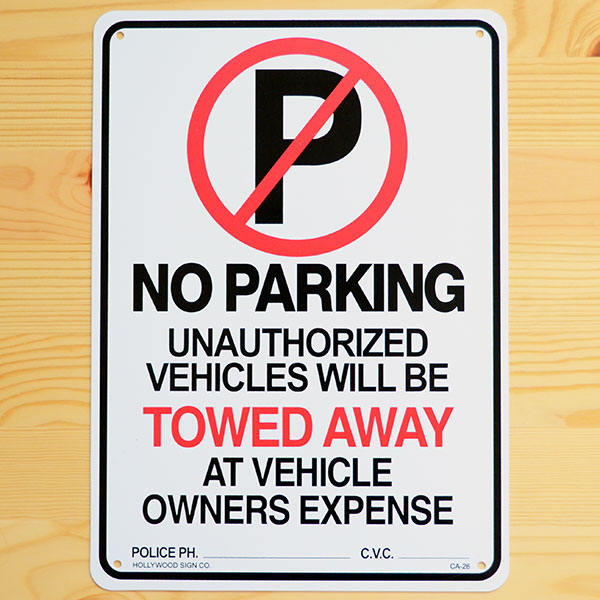 看板/プラサインボード 駐車禁止 No Parking(Towed Away)