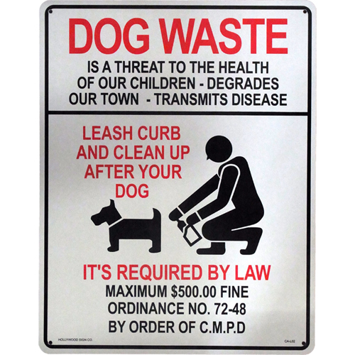 看板/プラサインボード ラージサイズ 犬のフンの後始末をきちんとしましょう Dog Waste